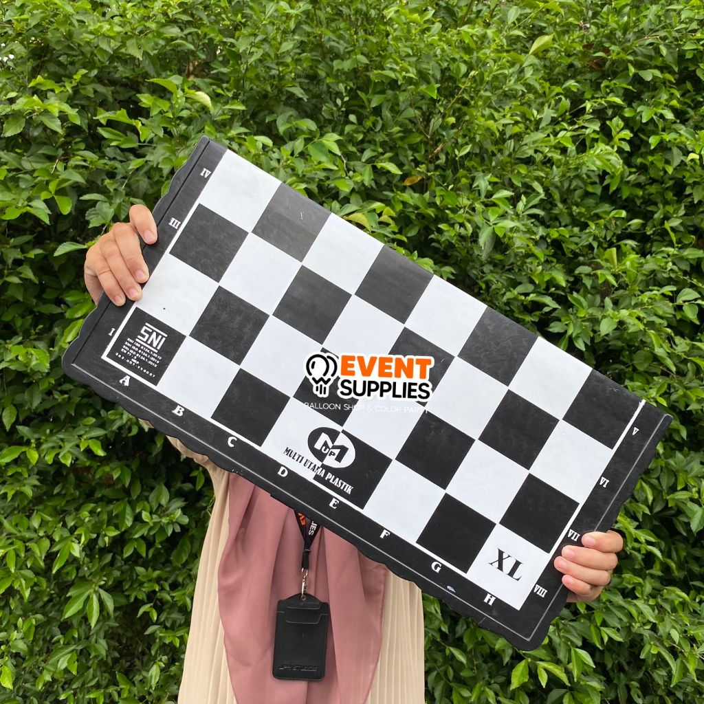 Papan Catur Lipat Plastik Ukuran Besar L / Folding Chees Board 50 x 50