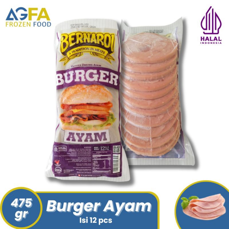 

Bernardi Burger Ayam/Patties Daging Ayam/Berat 475 gram