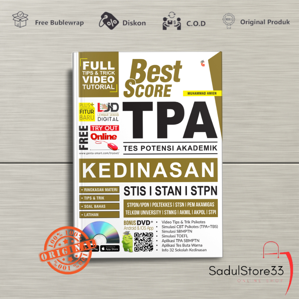 BUKU TPA PSIKOTES - BEST SCORE TPA KEDINASAN STIS STAN STPN
