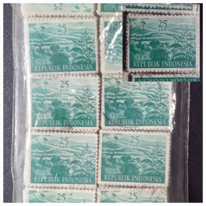 

prangko indonesia teh 25 sen