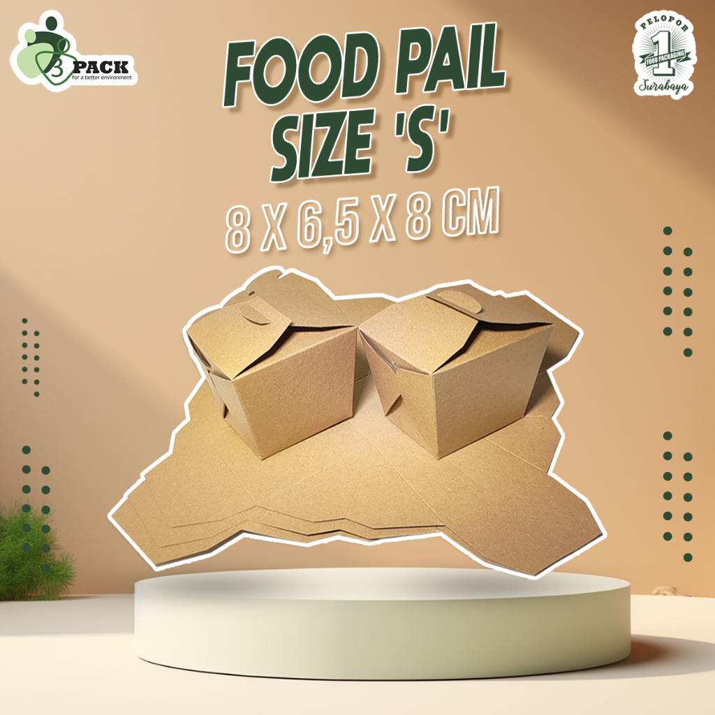 FOOD PAIL CRAFT S LAMINASI ,KEMASAN RICE BOX SIZE S