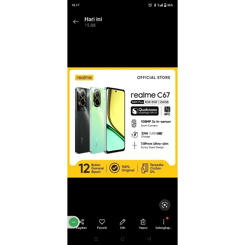 REALME C67 SECOND PEMAKAIAN 1 MINGGU RAM  (8GB/128)