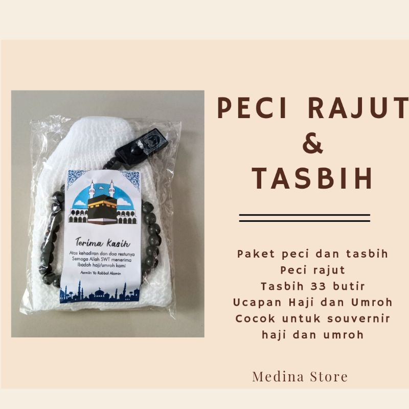 Peci oleh-oleh haji umroh termurah / Peci Tasbih Souvenir Oleh Oleh Haji dan Umroh / Souvenir Oleh O