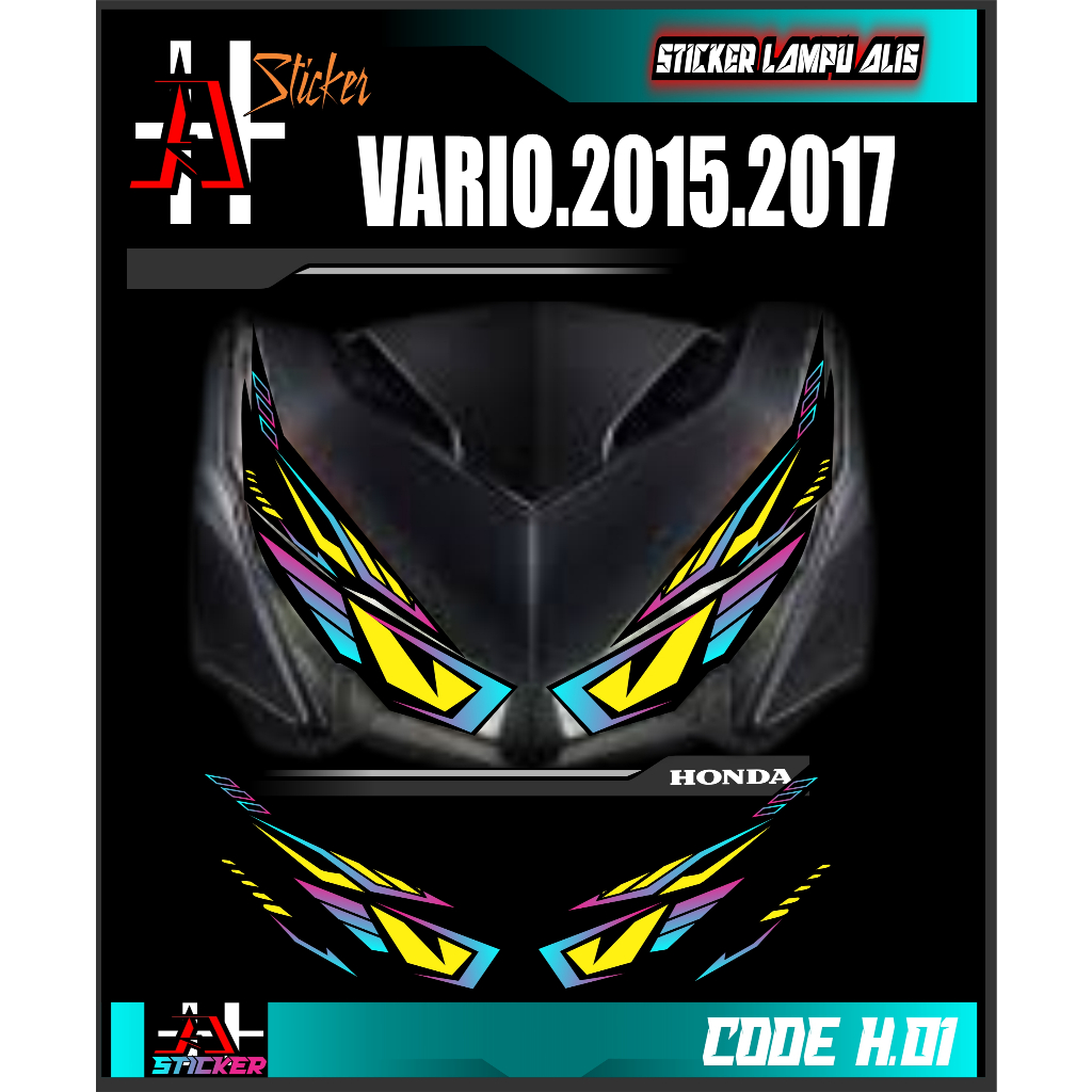 STIKER VARIASI LAMPU ALIS MOTOR VARIO 2015-2017  STOP LAMP MOTOR  VARIO 2015-2017 H01