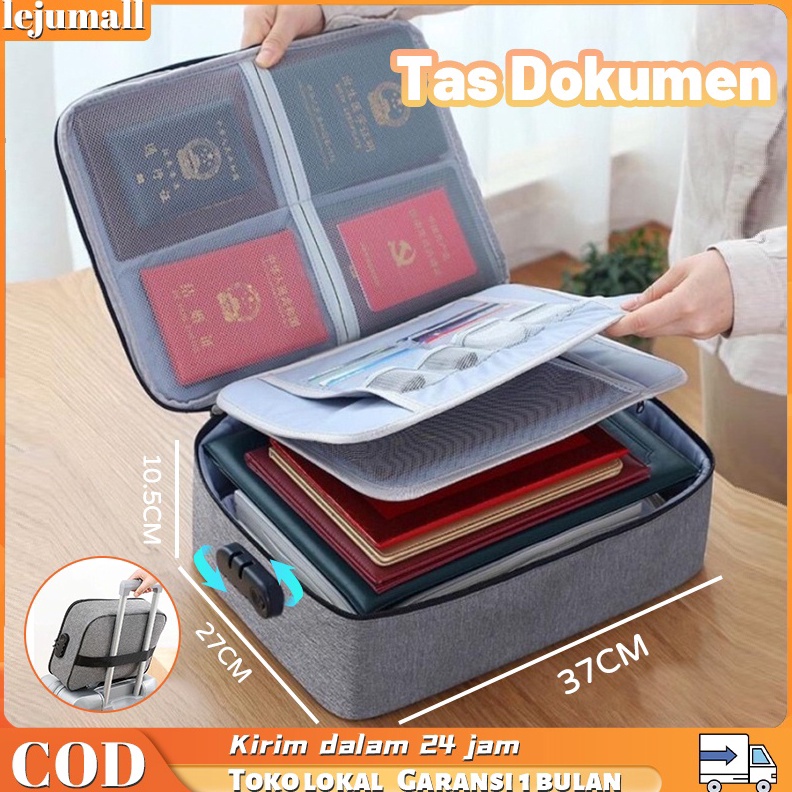 ART T94G Tas Dokumen Anti Air Password Travel Bag 3 Layer Penyimpanan Dokumen File Penting Surat Akt