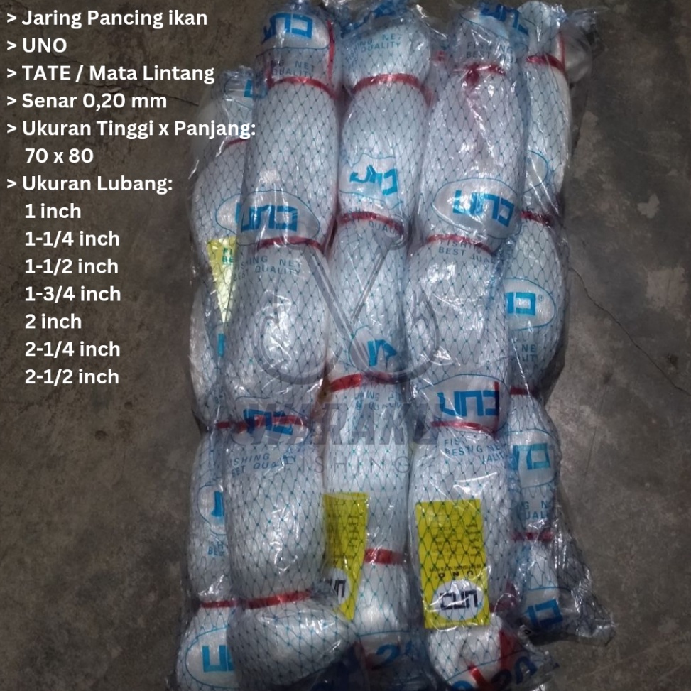 KODE P93B Jaring Ikan  Pukat UNO 2 Lubang 1 inch  3 inch 7x8 TATE