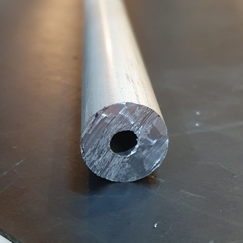217 Pipa Alumunium 6063 OD 21 mm x ID 7.4 mm Tebal 6.7 mm Harga panjang 10 CM - 50 CM