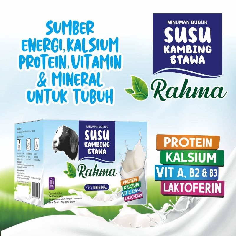 

Susu Kambing Etawa Rahma 1 box 10 sachet @20 gr