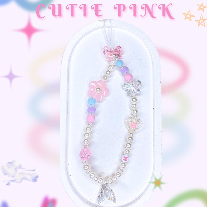 strap phone beads| gantungan Hp manik| gantungan hp pink lucu| gantungan korean| Lucu