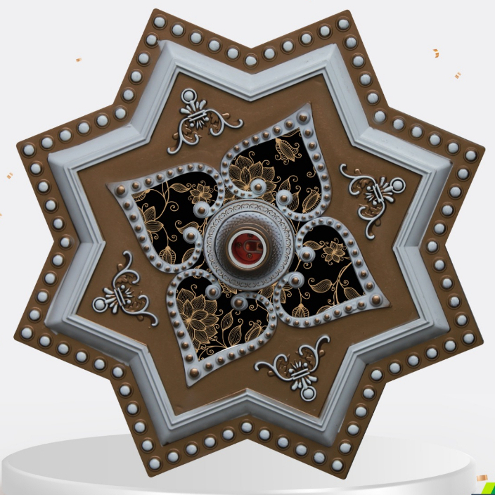 fiting hias besar ornamen lampu plafon PVC Gypsum fiting Decor 45 cm.
