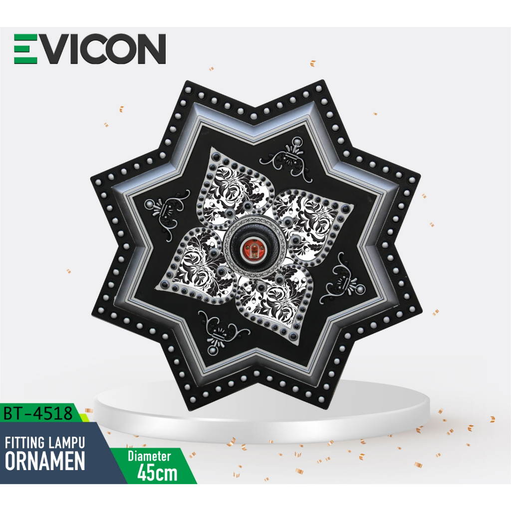Ciasaatcisarua Vicon Fiting Hias Besar-Fiting Hias Ornamen Lampu Plafon Pvc Gypsum 45 Cm