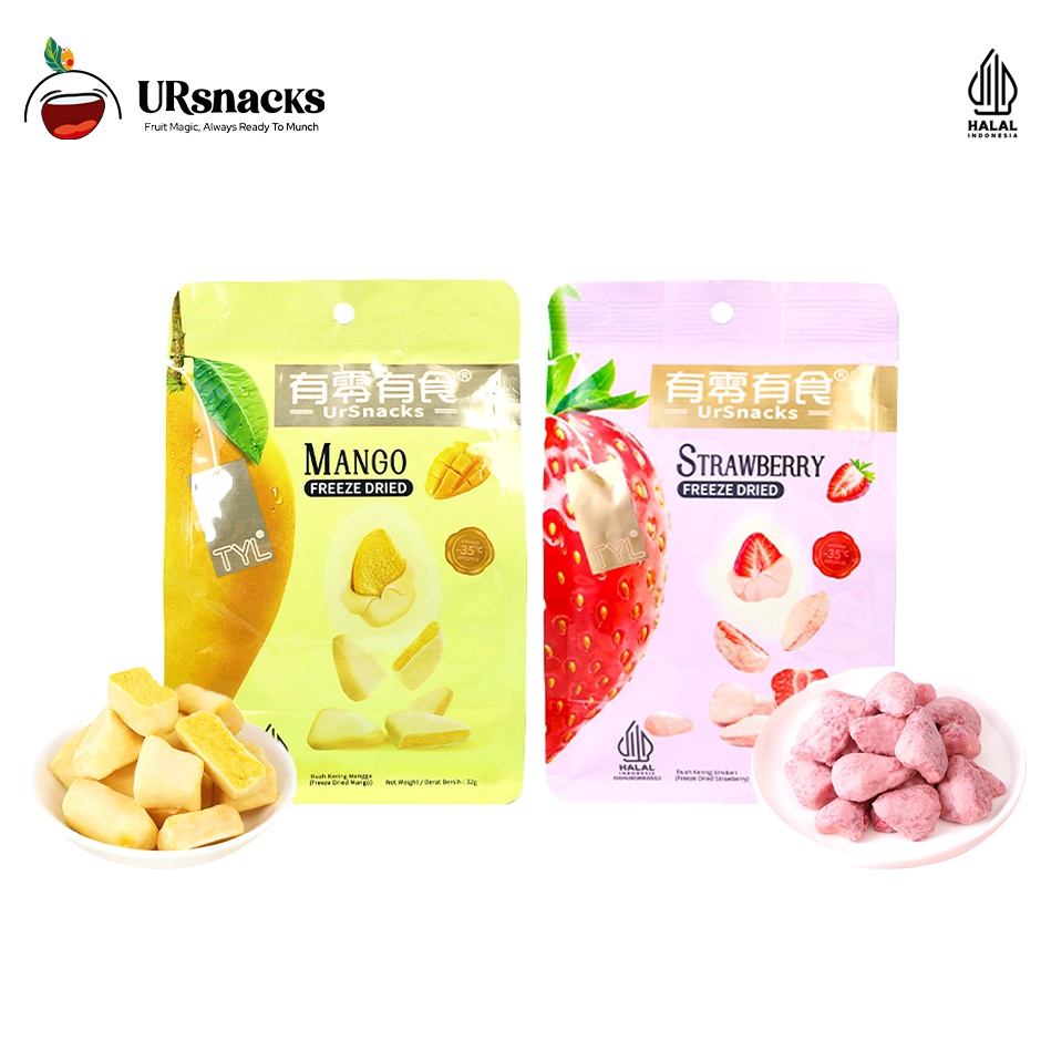 

Supreme URSNACKS Bundle Of 2 Freeze Dried Keripik Sehat Strawberry Mango
