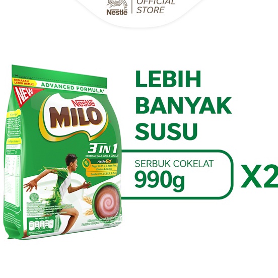 

Berkualitas MILO 3in1 ACTIVGO Susu Coklat Pouch 99 Gr x 2pcs