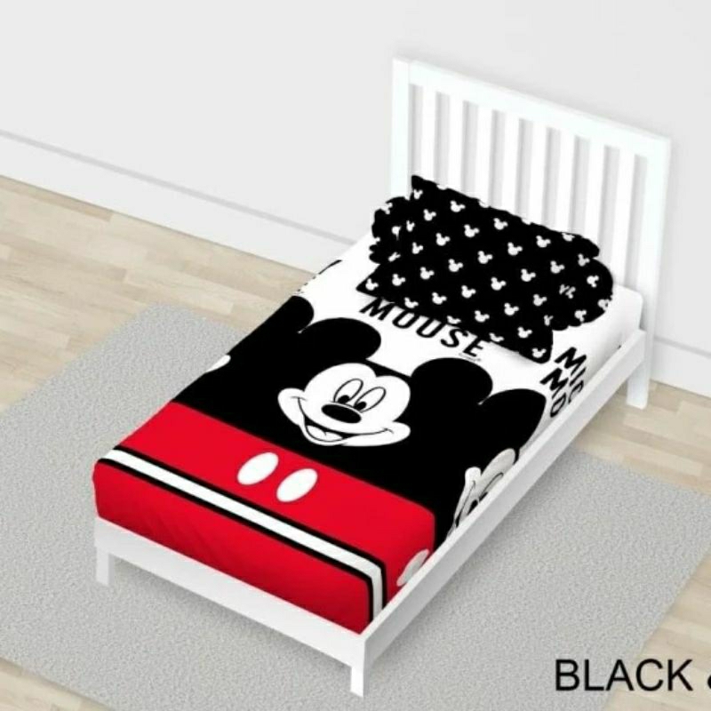 Sprei California 120x200/No.3(Single)motif mickey mouse black&white/miki mouse hitam putih/sprei kar