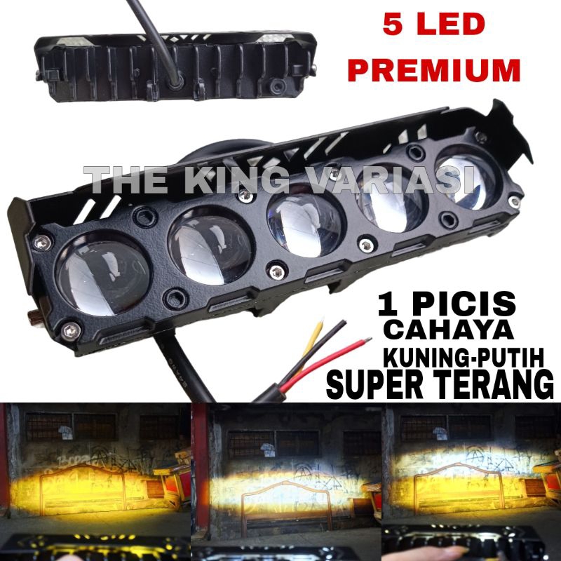 LAMPU SOROT LED SQL 5 MATA PREMIUM SUPER TERANG 75 WATT 12-24 VOLT ARUS DC / LAMPU SOROT MOTOR / LAM