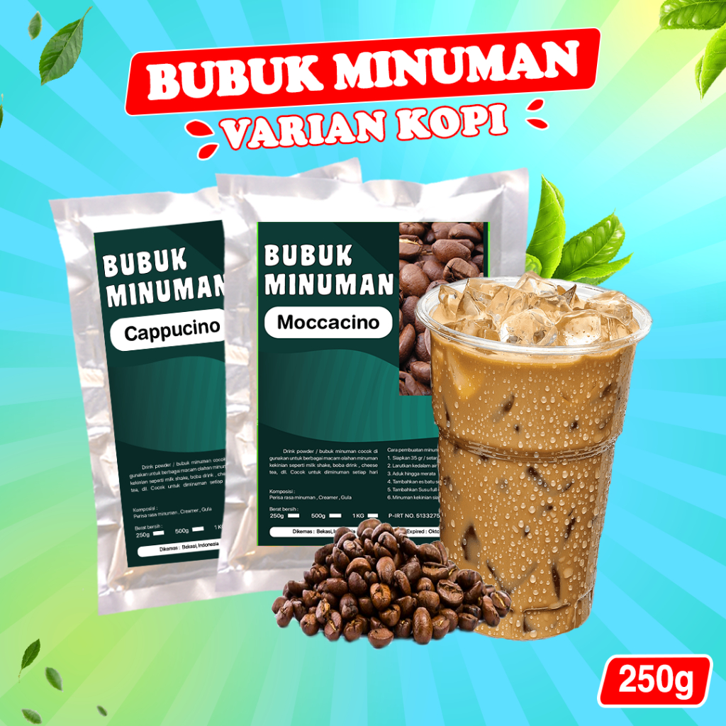 

BUBUK MINUMAN RASA 250GR / SERBUK MINUMAN VARIAN KOPI 250GR / BUBUK MINUMAN ANEKA VARIAN KOPI 250GR