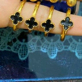 cincin bunga hitam koin91 asli