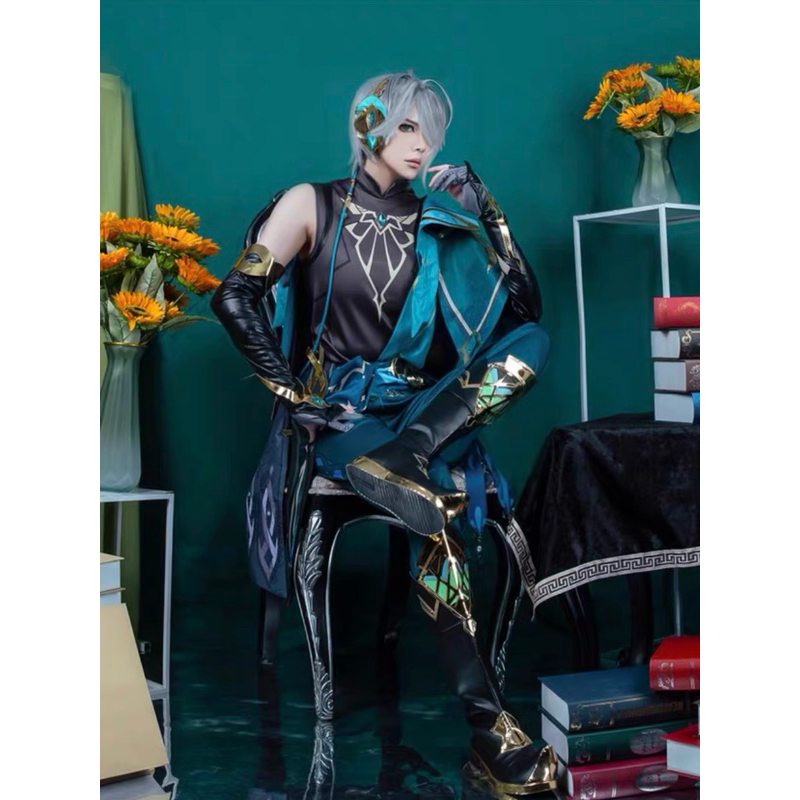 【Lolicos】Ready Genshin Impact Al Haitham Cosplay Costume Sumeru Fullset Kostum Alhaitham Wig Set Ani
