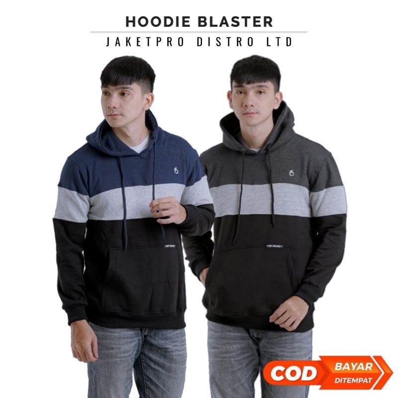 Hoodie Pria Belang Garis Salur Sweater Distro Tebal Blaster/Bluster Original The Bojiel