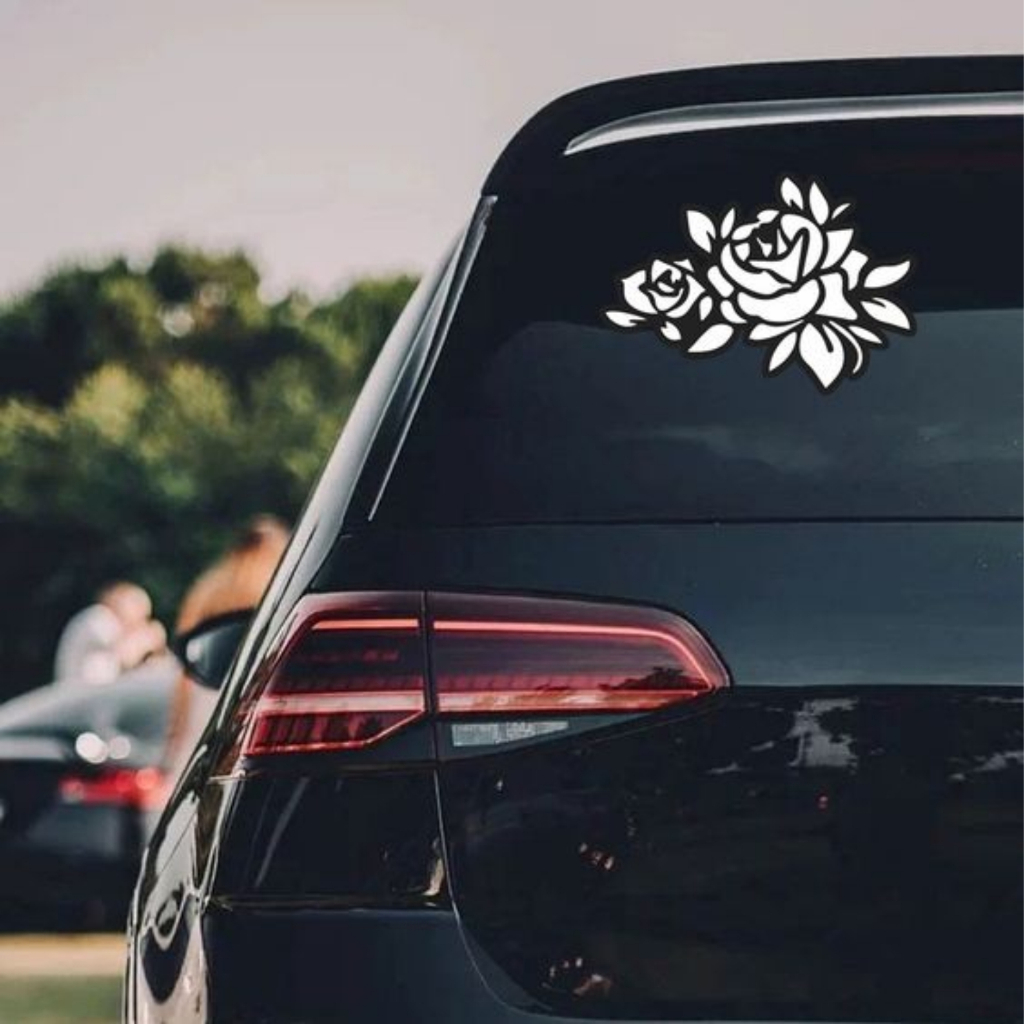 cutting sticker mobil bunga / flower cantik stiker kaca mobil variasi keren