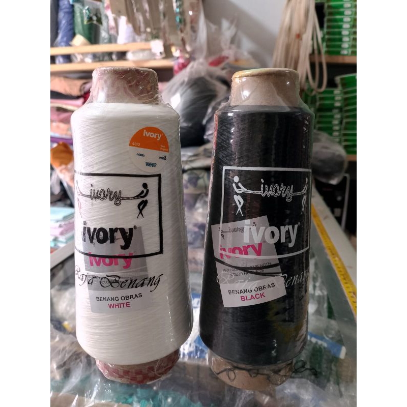 Benang Obras Polyester Ivory / Benang Obras Murah Berkualitas / Benang Neci