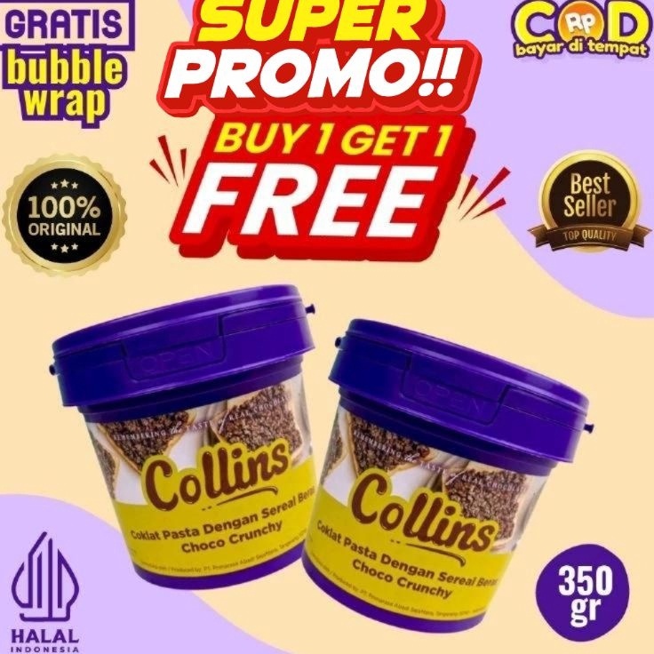 

Ready Stock PROMO AMBYAR BUY 1 GET 1 FREE DAPAT 2 BUAH DENGAN HARGA TERMURAH COLLINS CHOCO CRUNCHY ORIGINAL 35 GRAM ASLI HALAL SELAI DIP GLAZE CRISPY RICE MALTS VIRAL HYPE TRENDING TOPPING ROTI KUE CAKE JAJANAN DONAT TERBUL COKLAT TART MANIS ROPANG CHO