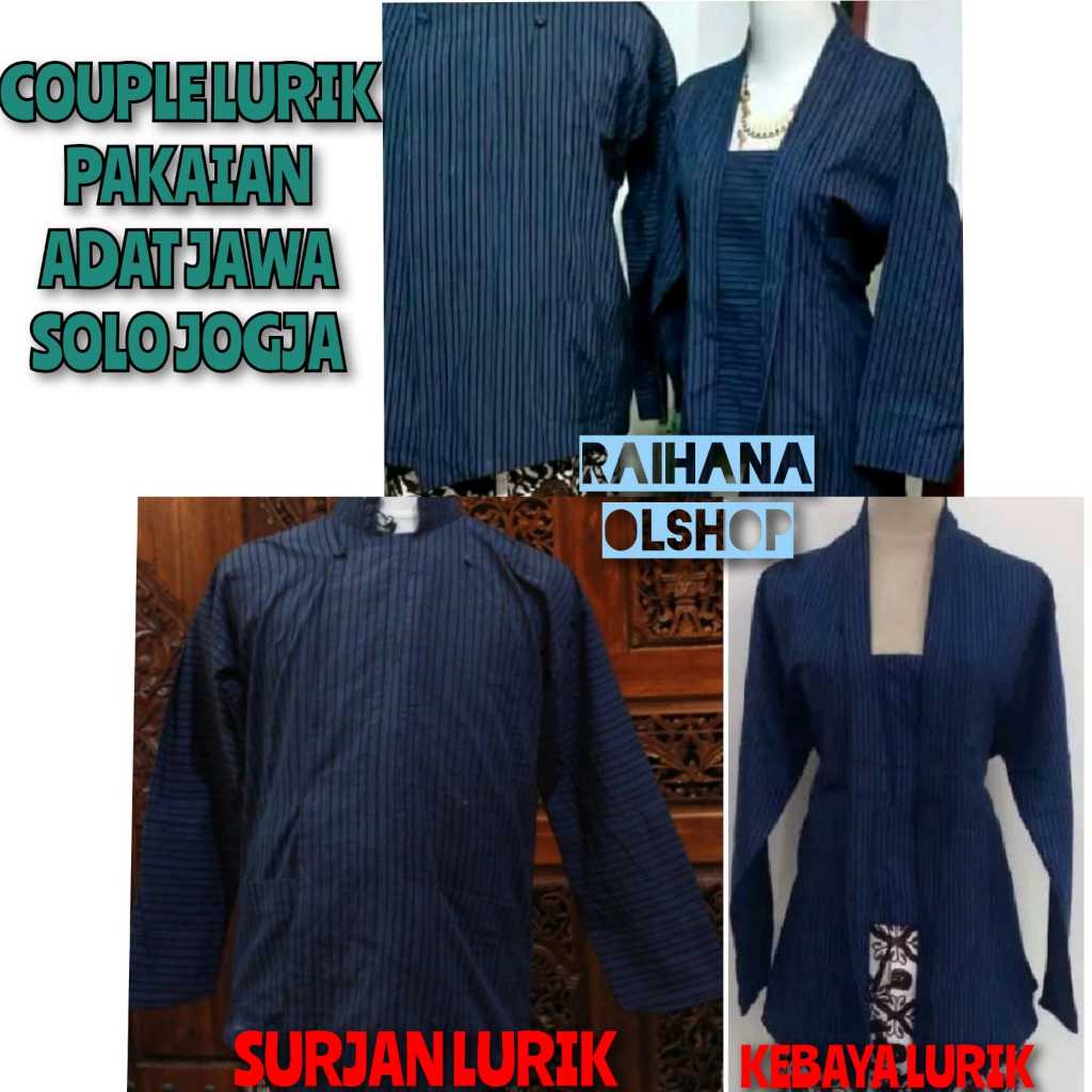 BAJU SERAGAM ADAT JAWA | PAKAIAN COUPLE LURIK BIRU HITAM | PAKAIAN NASIONAL TRADISIONAL COUPLE ADAT 