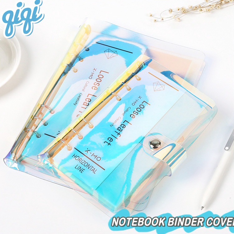 

Hadir Baru Binder Note 6Ring LooseLeaf Clear Soft PVC Binder Clip Notebook Cover Planner Folder A6 A5Clear Soft PVC Notebook Binder Cover Planner Qiqi Treasure