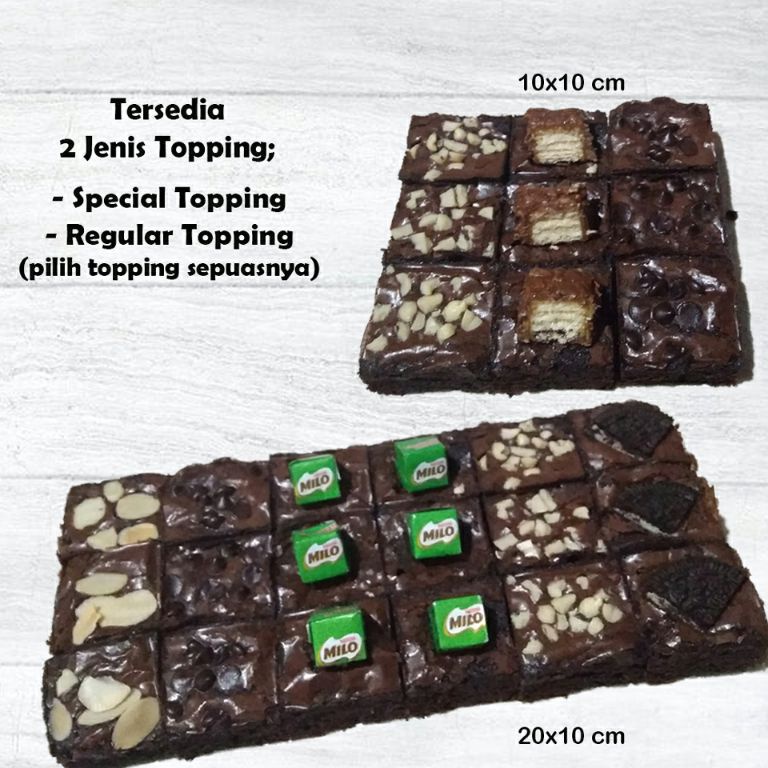 

Supreme Fudgy Brownies Coklat isi 9 Slices dan 18 slices Free Request Notes