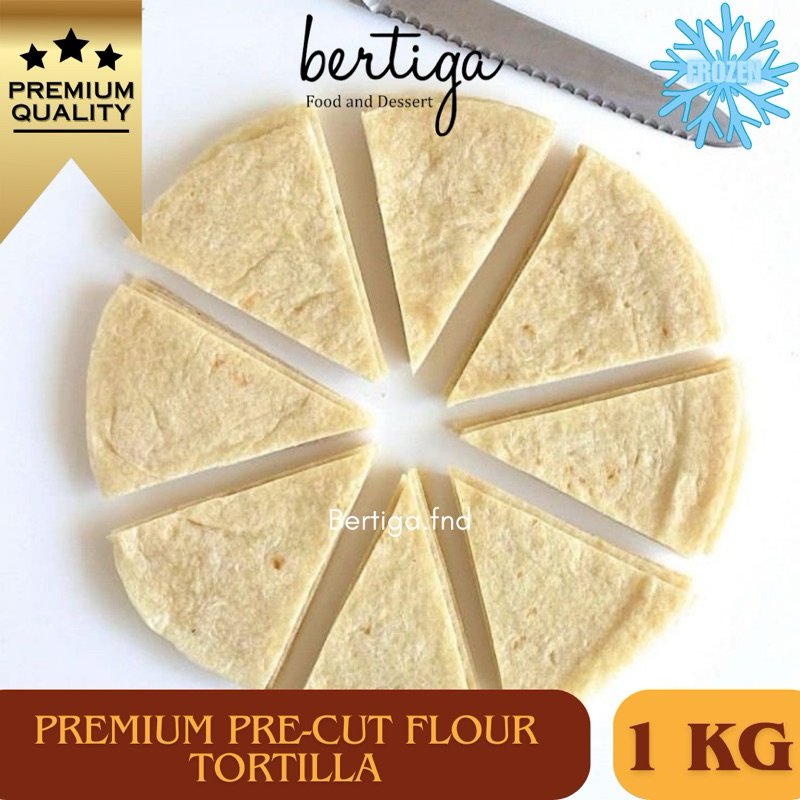 FROZEN (PRE-CUT) Premium Flour Tortilla / Kulit Tortilla untuk chips - 1 kg