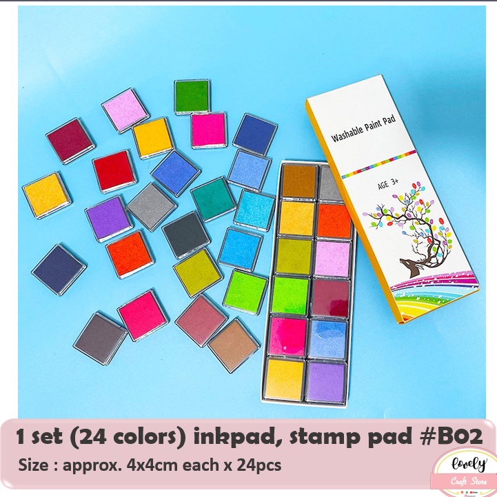 

Dijamin Keren LovelyCraftStore 1 set 24colors set inkpad stamp pad 4x4cm for journal scrapbooking 24 inkpad set