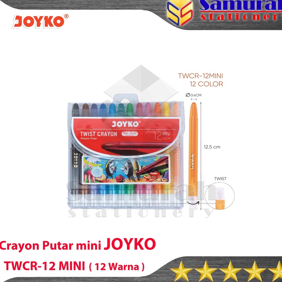 

Murah Untung Crayon Joyko TWCR12 Mini 12 Colours Krayon Putar Mewarnai isi 12 Warna Pendek Twist Oil Pastel TWCR 12s