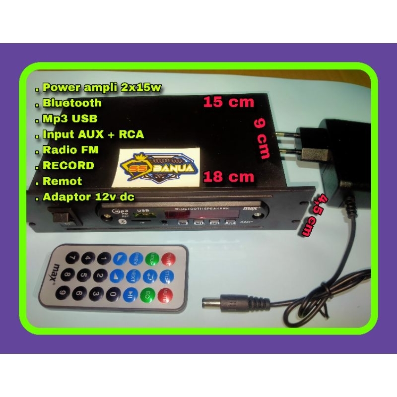 Ampli mini 12 volt Bluetooth cocok untuk usaha odong-odong , kamar , kost , ampli walet