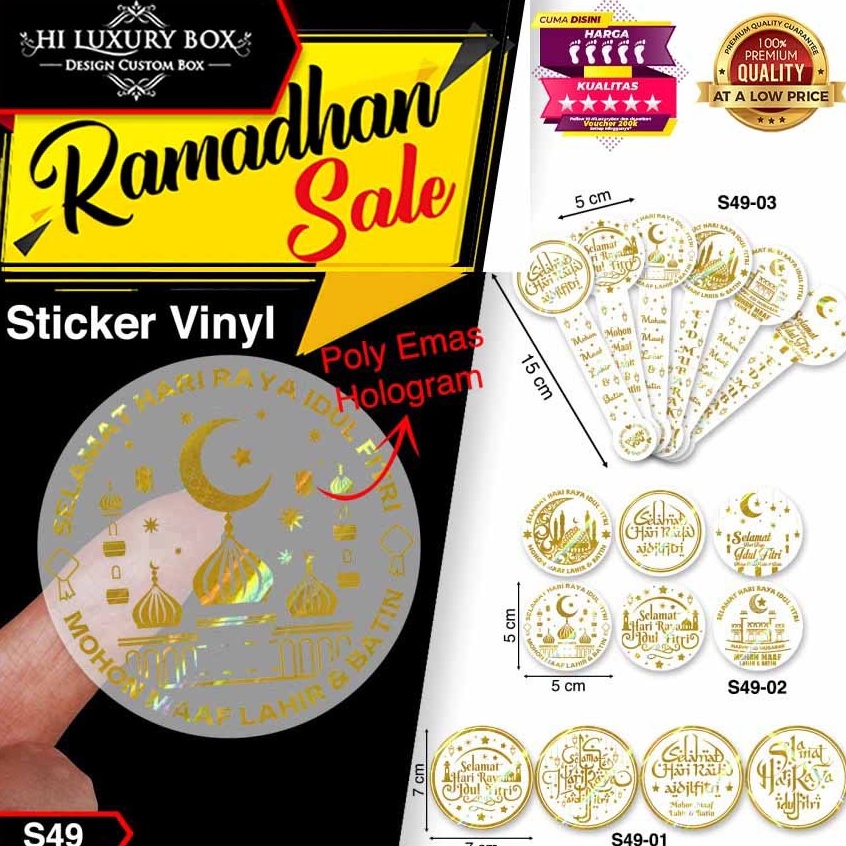 

New Promote STICKER LEBARANIDUL FITRIVINYLFASSONSEGELLABELAKSESORISS49