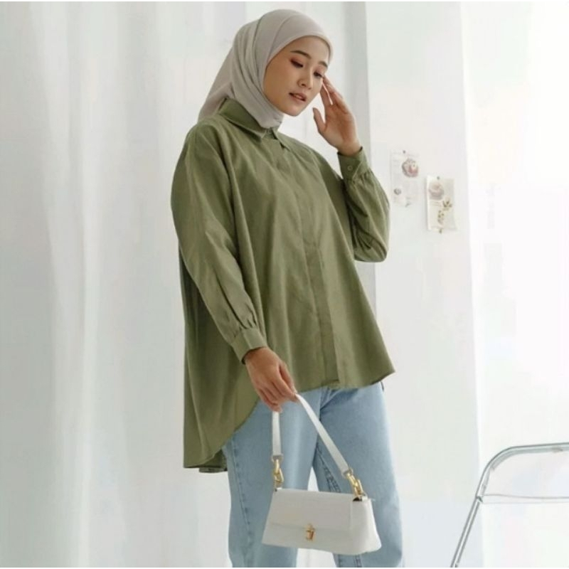 rika blouse kemeja wanita lengan panjang impor bangkok korean style atasan cewek kekinian remaja ter