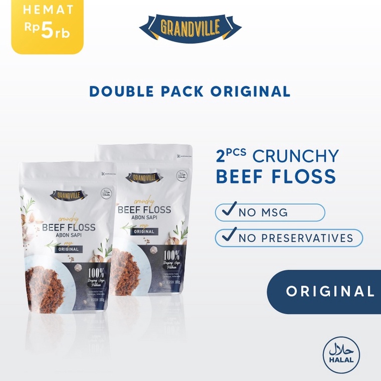 

Produk Ekslusif Grandville Abon SAPI Crunchy Double Pack Original