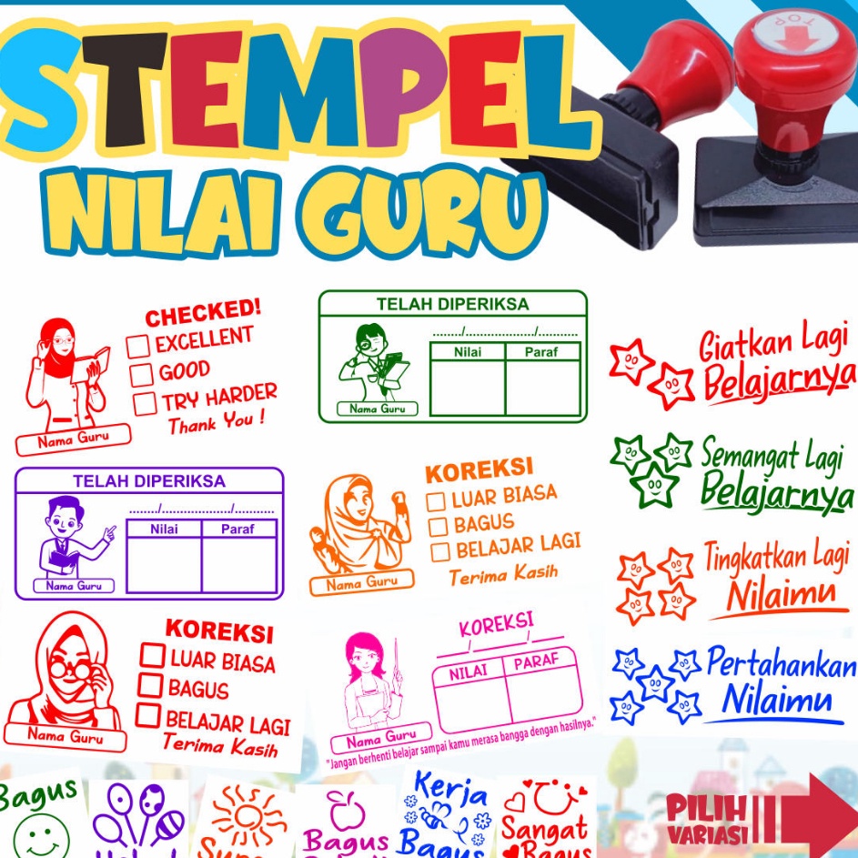 

Penjualan Khusus PROMO Stempel Nilai Guru Penilaian Koreksi Checked