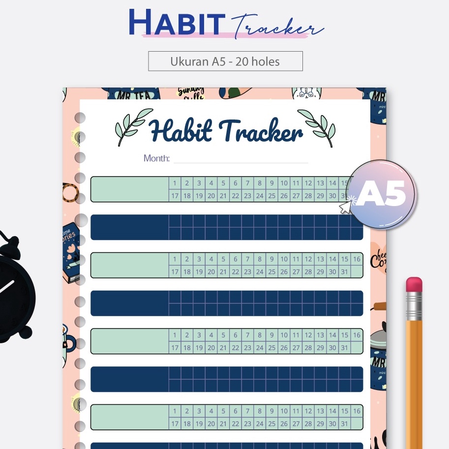 

Super Rating Bukuqu Loose leaf A5 L221 Habit Tracker 223