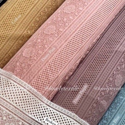 Free Ongkir Kain Brokat Meteran  Kain Brukat Salur Ori