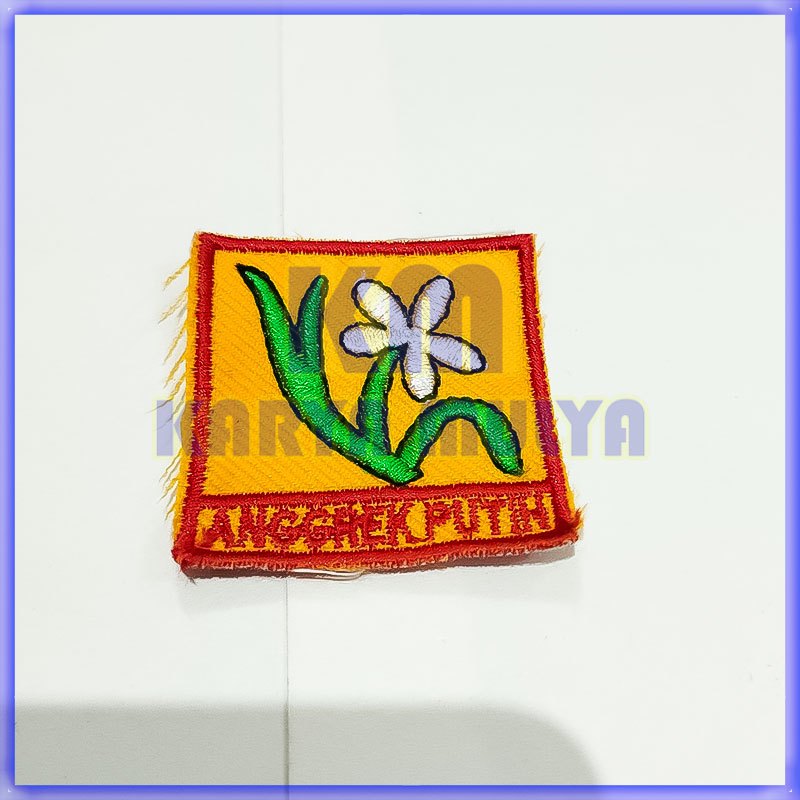 Bet Bordir Regu Pramuka Bunga Anggrek Putih Bordir Tanda Regu Murah - Karya Mulya