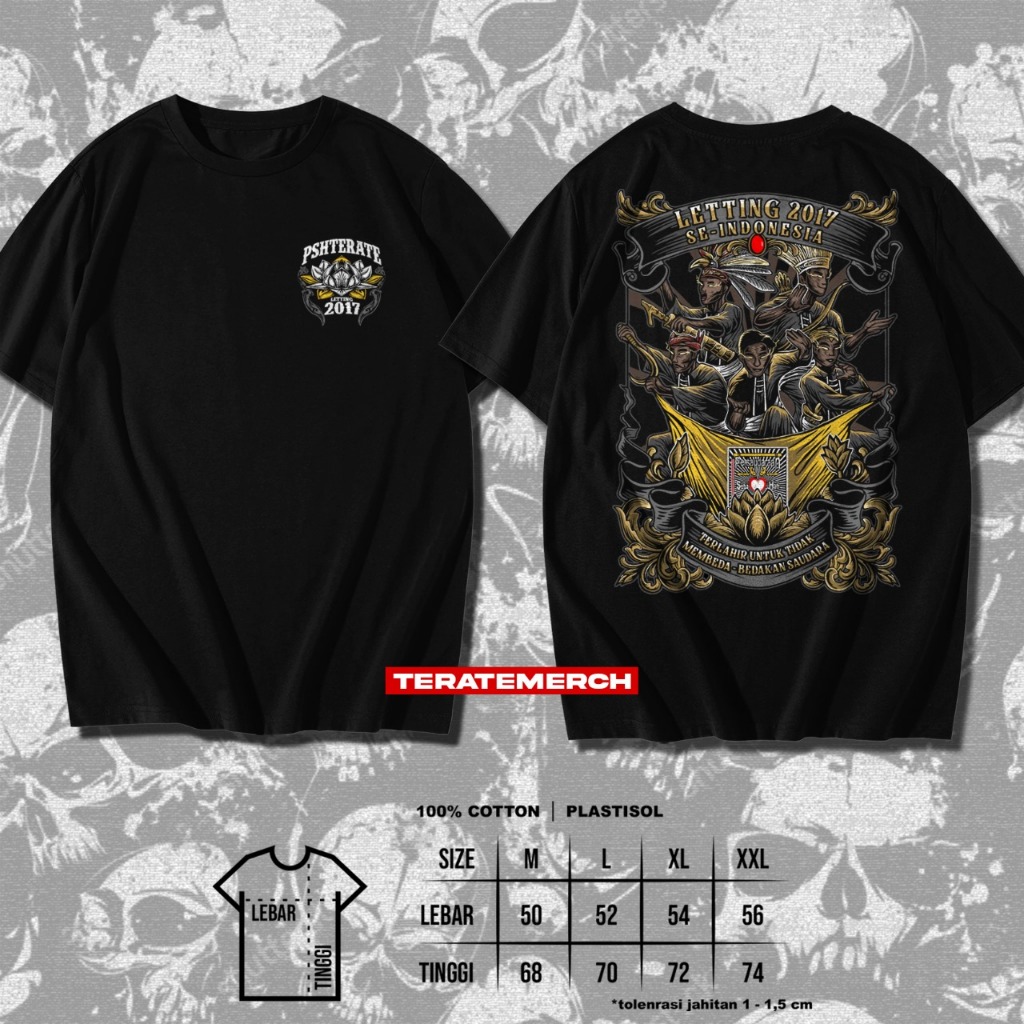 (COD) KAOS PSHT LETING 2017 KAOS LETING 2017 KAOS LETTING 2017 PSHT SEINDONESIA 30s cotton combed di