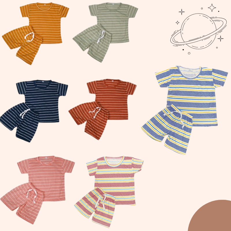 	 BABYNKIDS - Setelan Anak Laki Laki / Setelan Salur Anak Unisex / Setelan Anak Perempuan / Setelan Harian Anak / Setelan Anak usia 0 - 5 tahun	