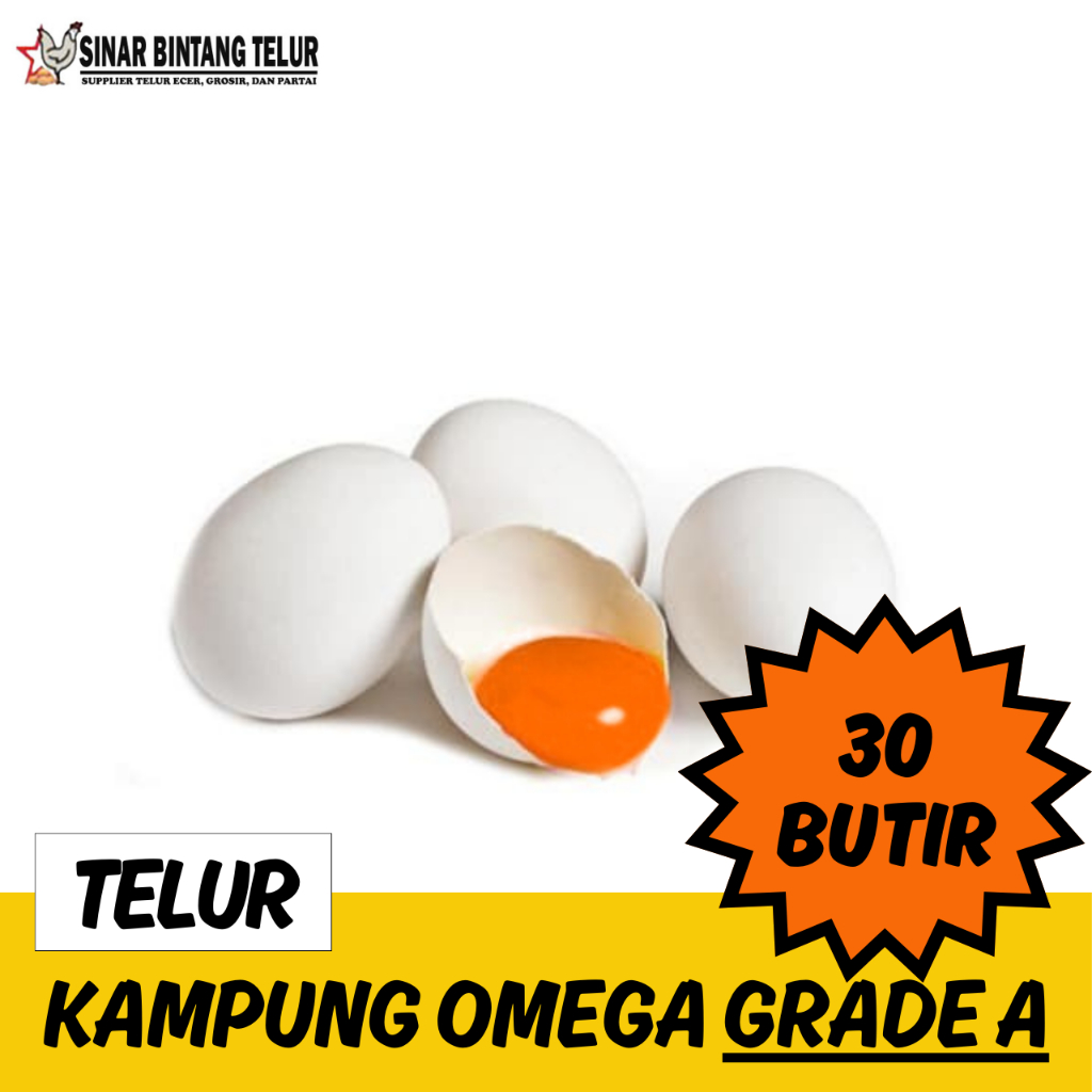 

RB [Grade A] Telur Ayam Kampung Omega 30 Butir Ukuran Besar