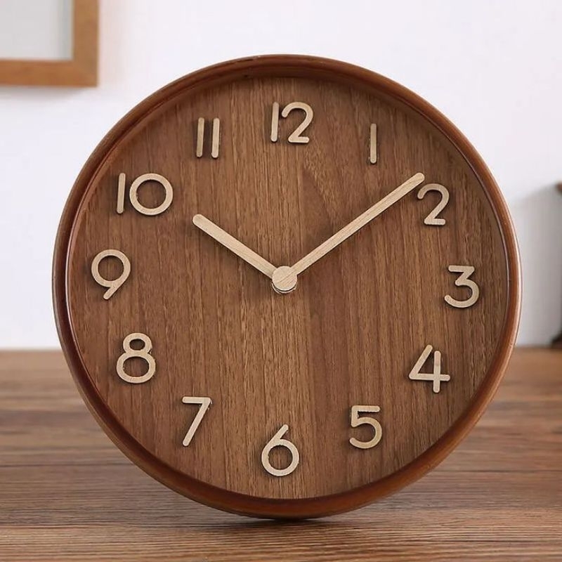 jam dinding kayu diameter 60 cm
