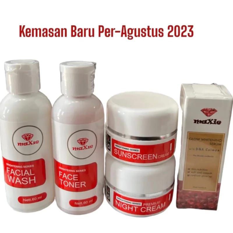 Paket 5in 1Maxie glow Terbaru Bpom.+Serum DNA.Glowing Mexie