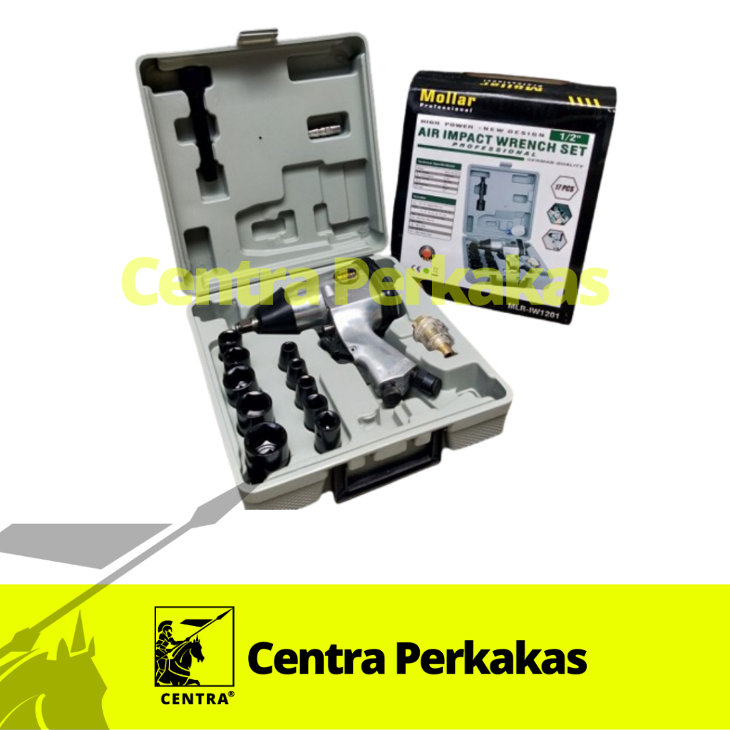 Air Impact Wrench Set 1/2'' Impact Angin Kompresor Mollar