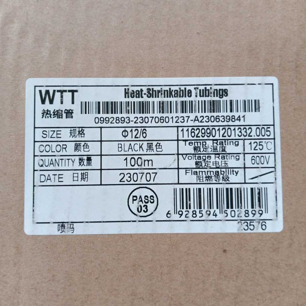 Heat Shrinkable Tubing 12MM Selang Bakar / Isolator Bakar