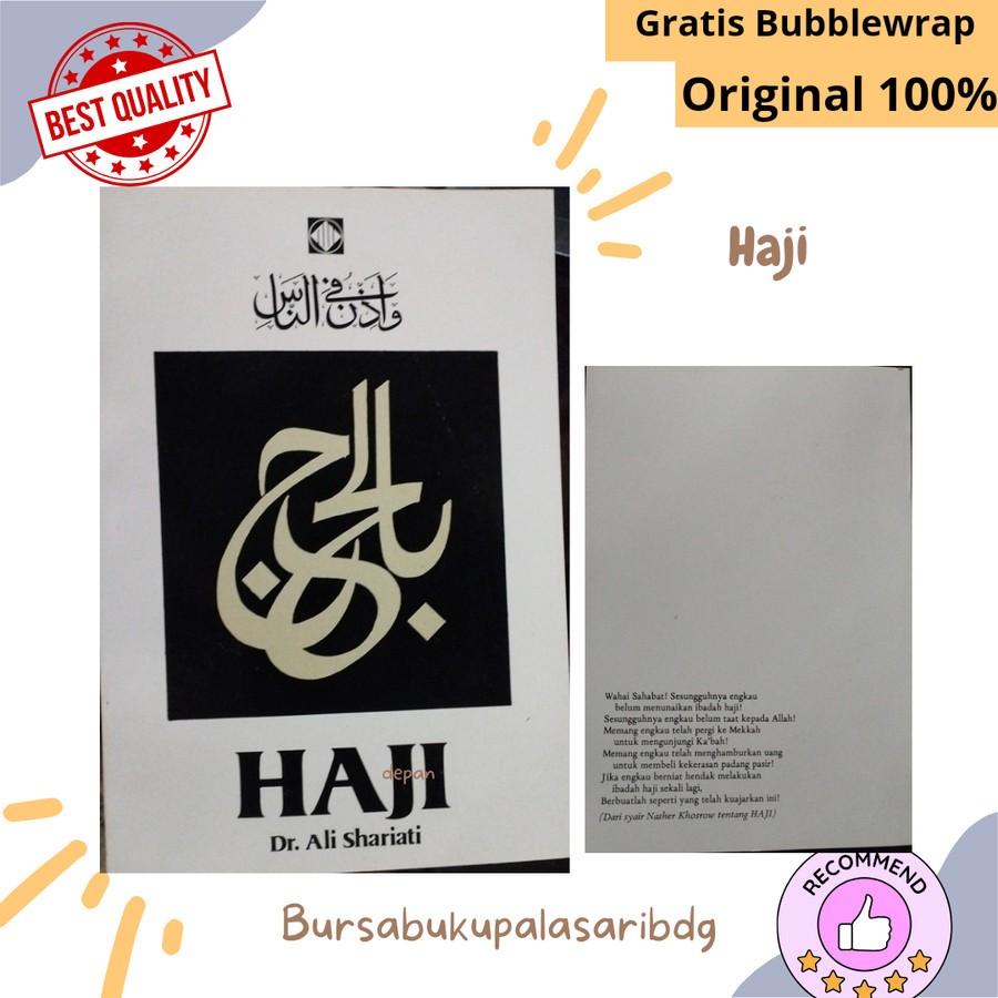 Buku Haji Ali Shariati Syariati /Pustaka ORIGINAL