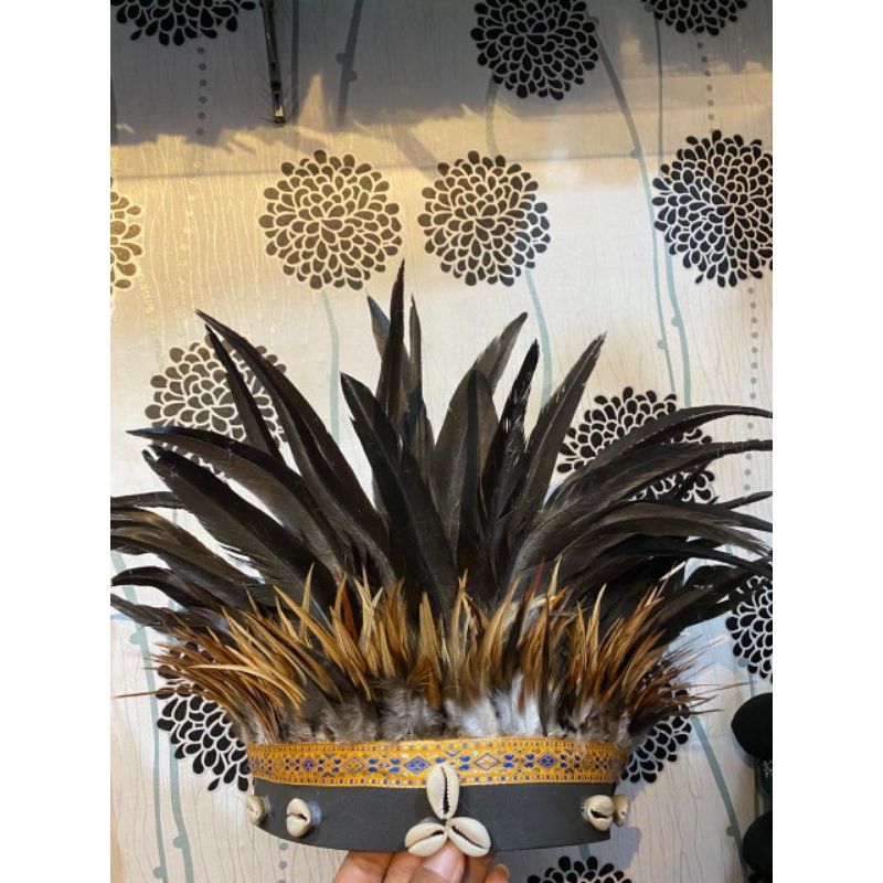 MAHKOTA BULU/MAHKOTA BULU HITAM/MAHKOTA KEONG HITAM/MAHKOTA TARI/MAHKOTA KARNAVAL/MAHKOTA ADAT DAYAK