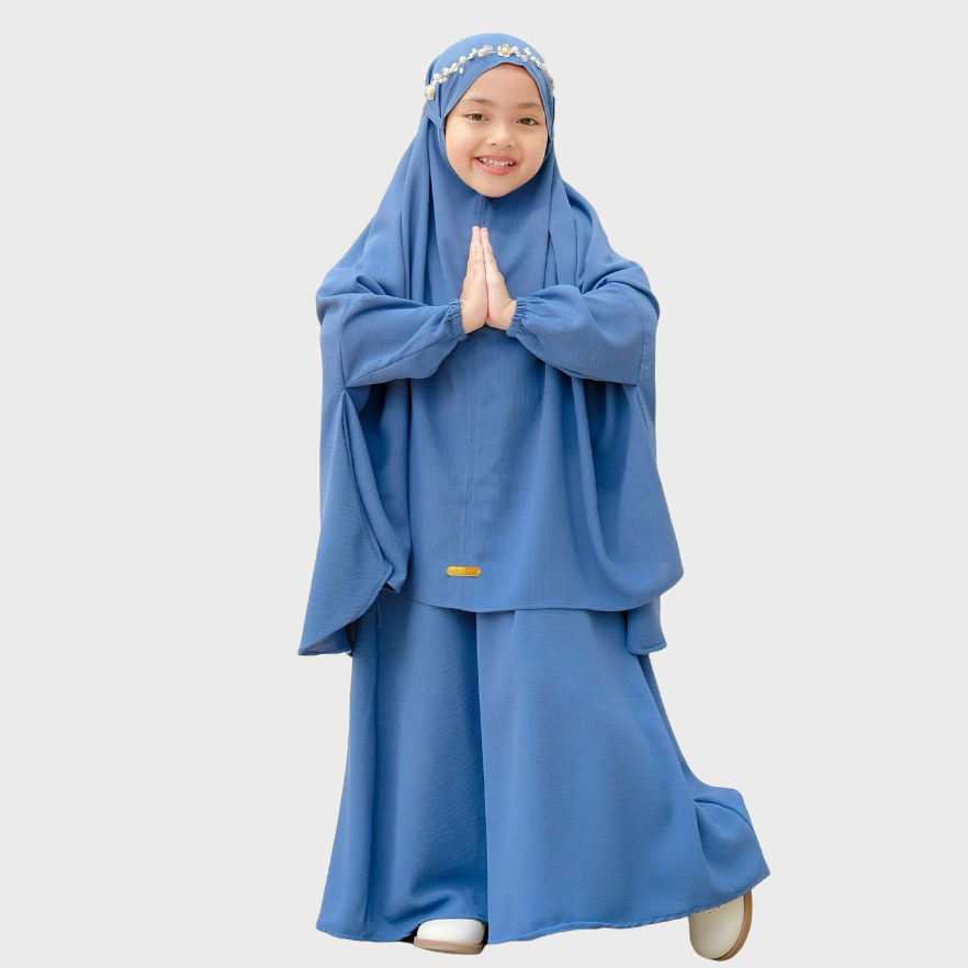 Salvina Kids Gamis Anak French Khimar Fatimah Set